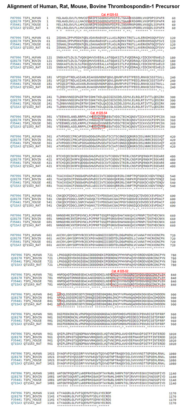 sequence comparison thrombospondin-1