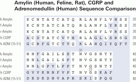 sequence comparison amylin