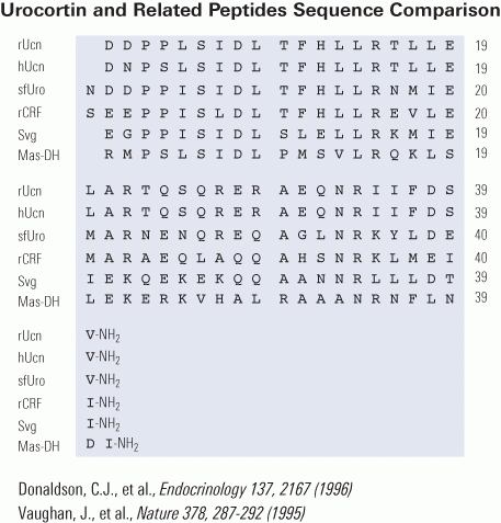 Urocortin sequence comparison